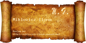 Miklovicz Ilona névjegykártya